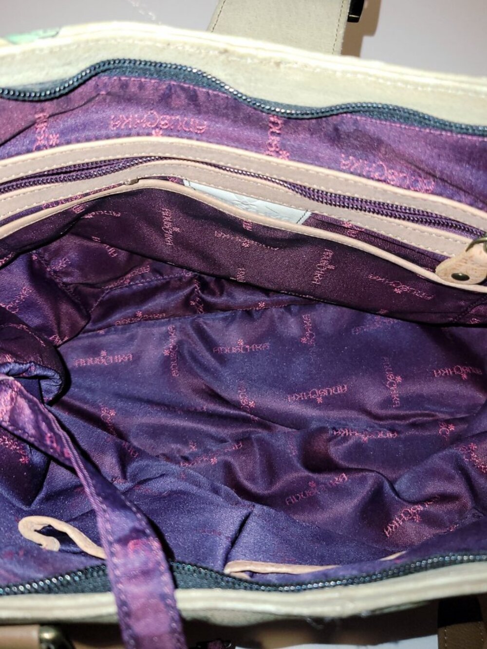 Anuschka Purse Genuine Leather Butterfly Rose Hand Painted 13x12x4 Inch Handbag - Picture 3 of 16